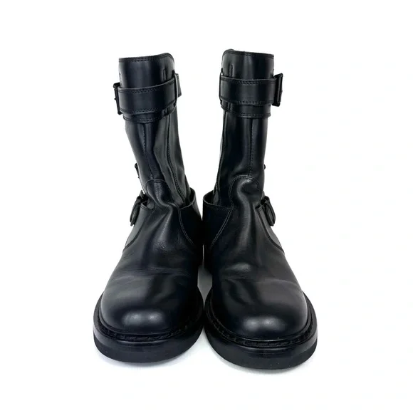 Ann Demeulemeester black triple buckle moto combat creeper women’s boots size 37 - Picture 3 of 16